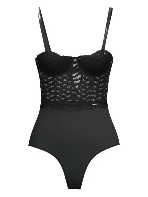 BOSS lace-panelled underwired body