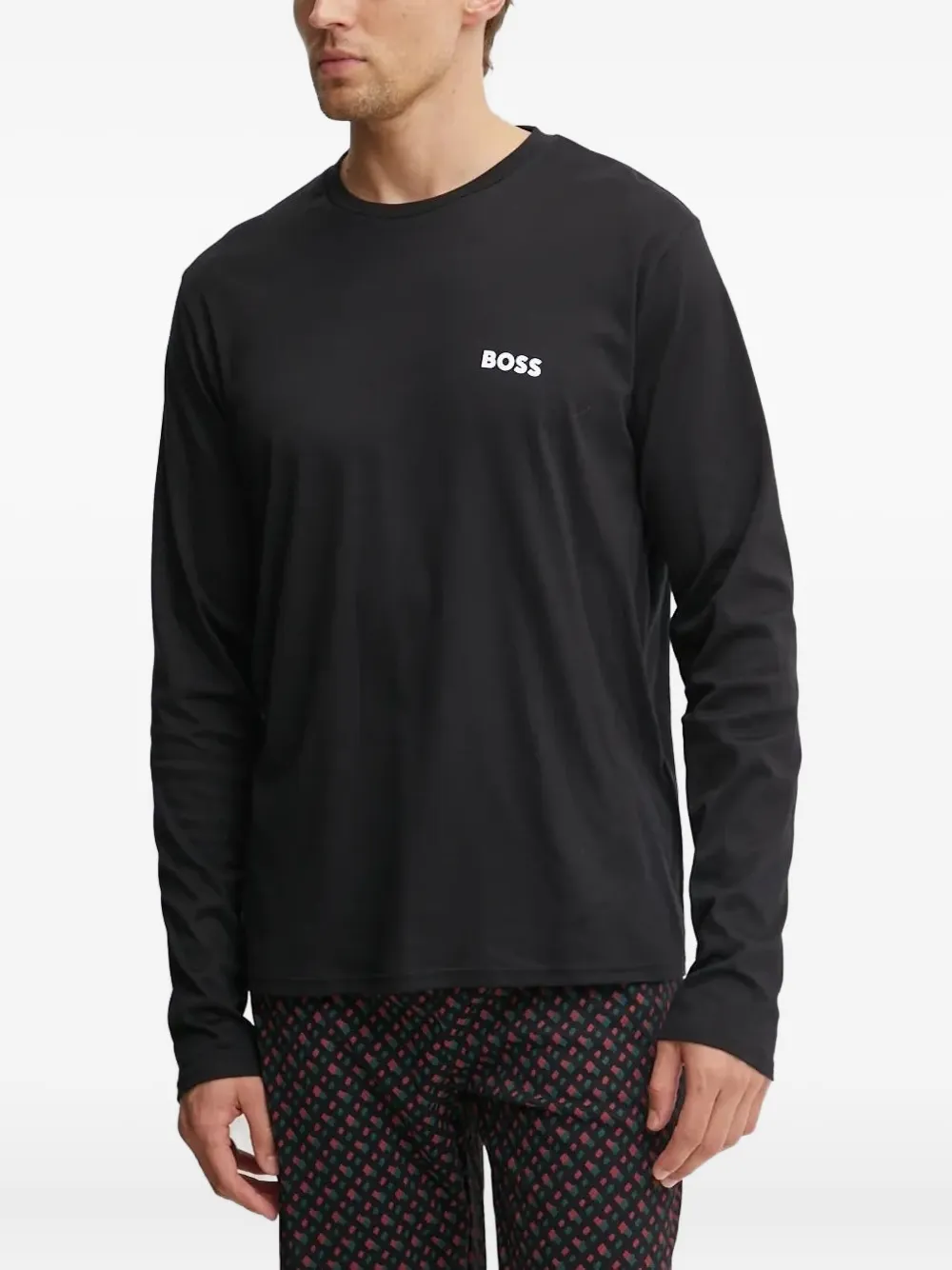 BOSS geometric-print pyjamas Zwart