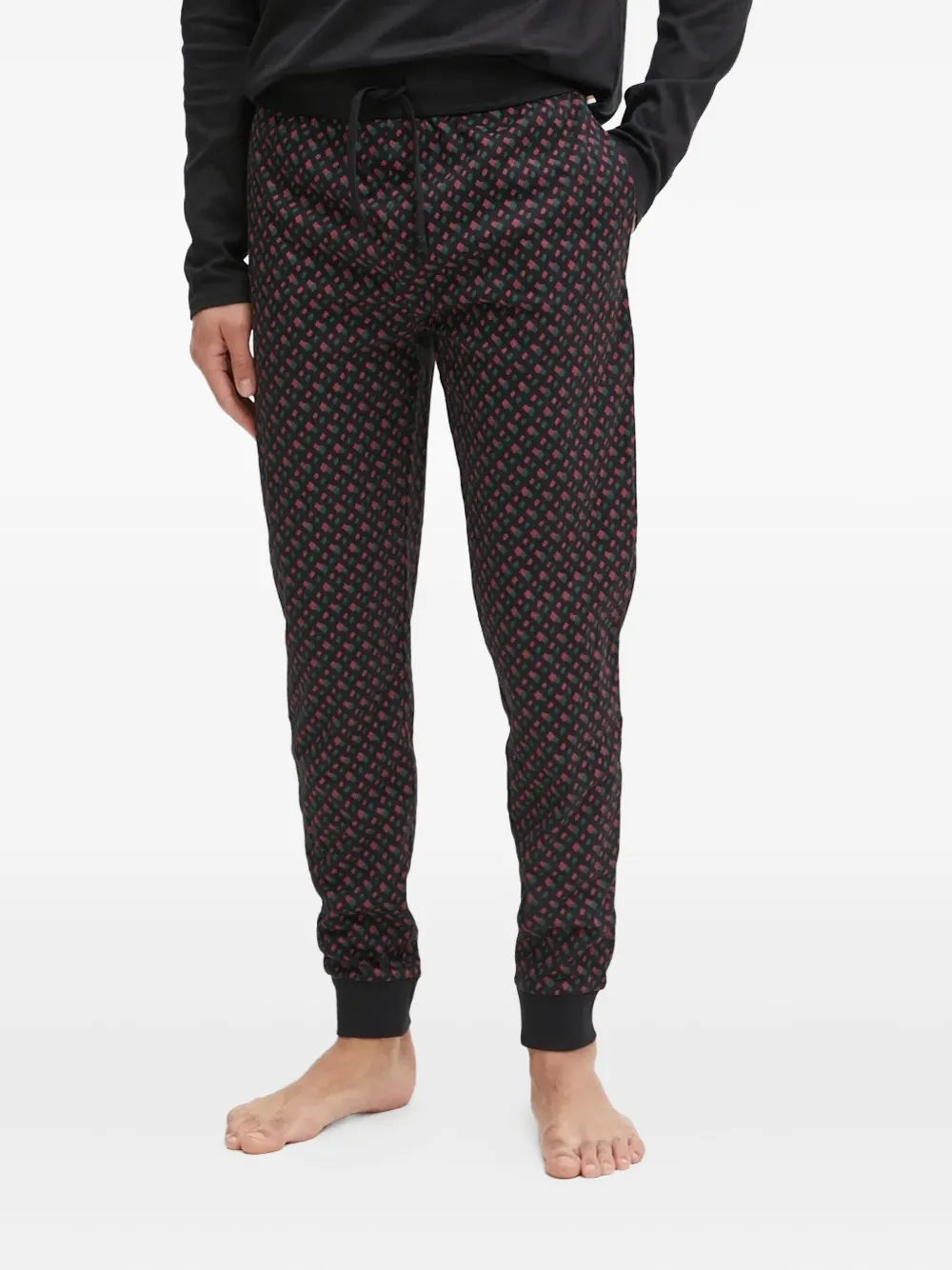 BOSS geometric-print pyjamas Zwart