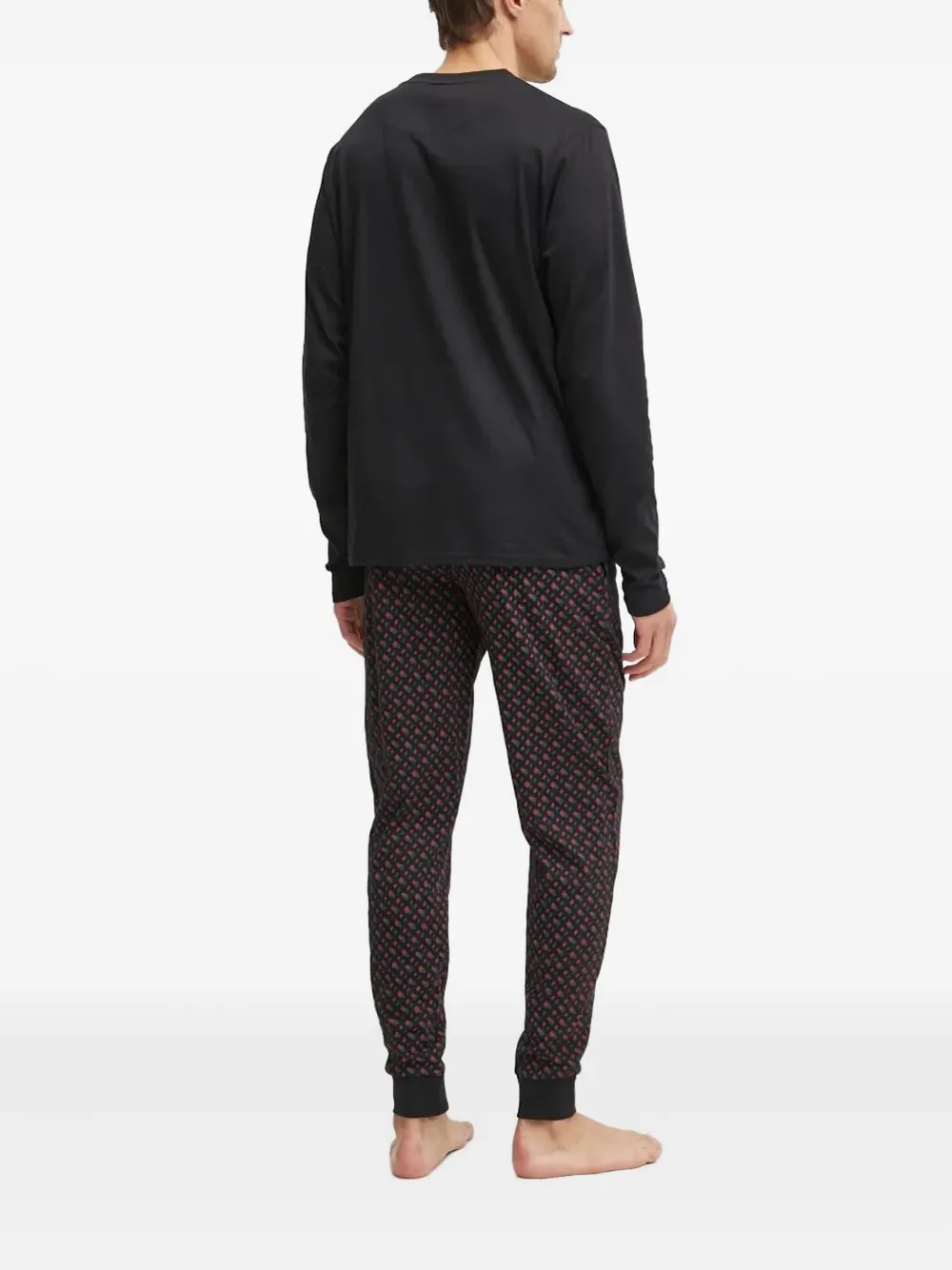 BOSS geometric-print pyjamas Zwart