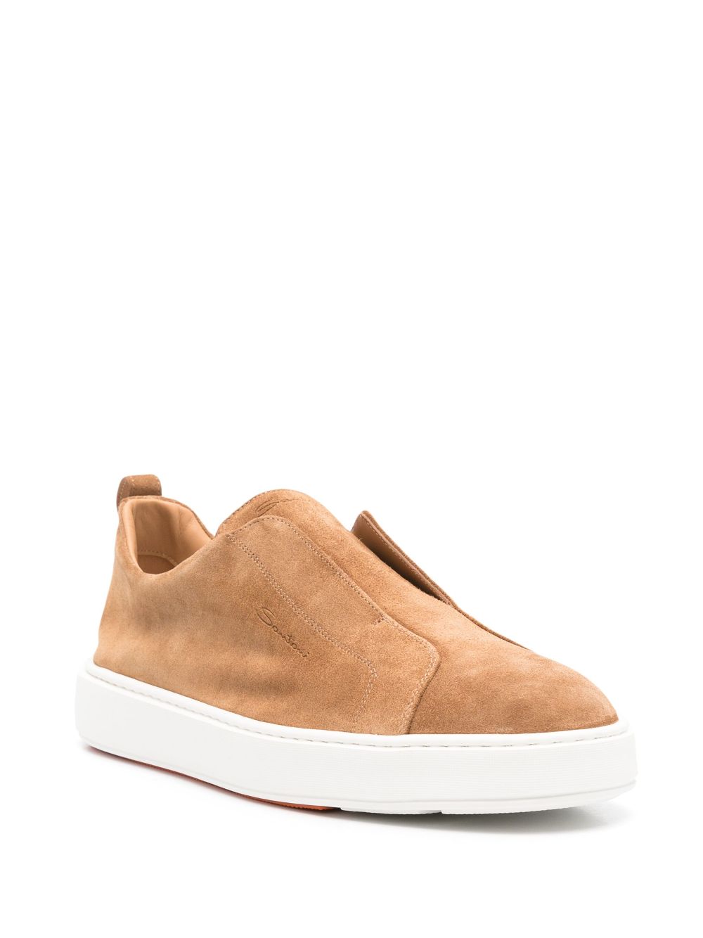 Santoni suede sneakers - Bruin