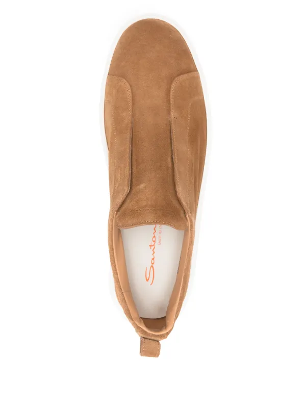 Santoni Sneakers In Pelle Scamosciata | Marrone | FARFETCH IT