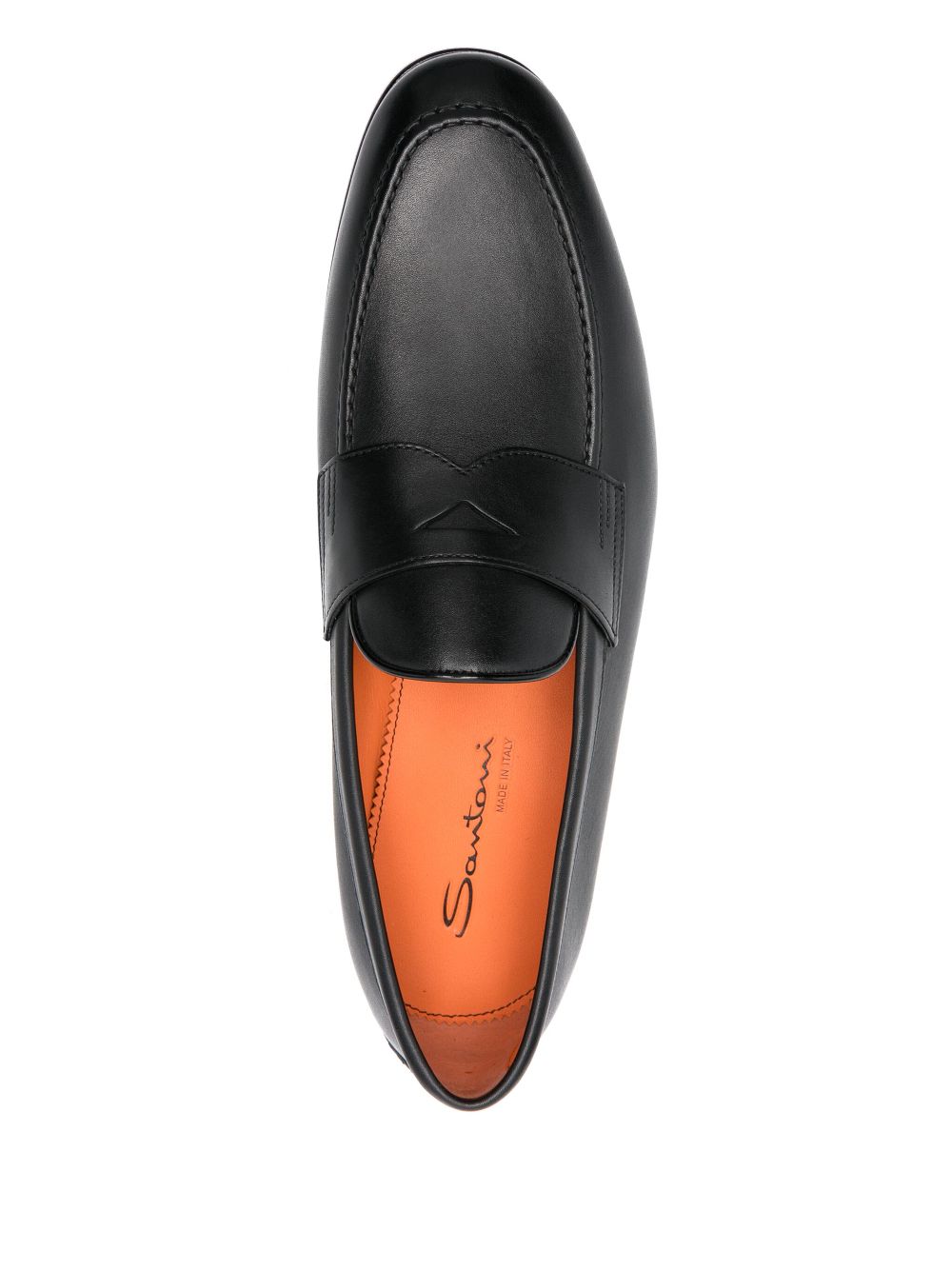 Santoni Leren loafers Zwart