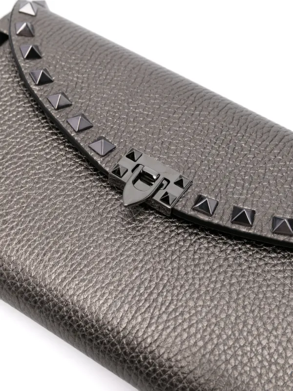 Valentino Garavani Rockstud Clutch Bag | Silver | FARFETCH