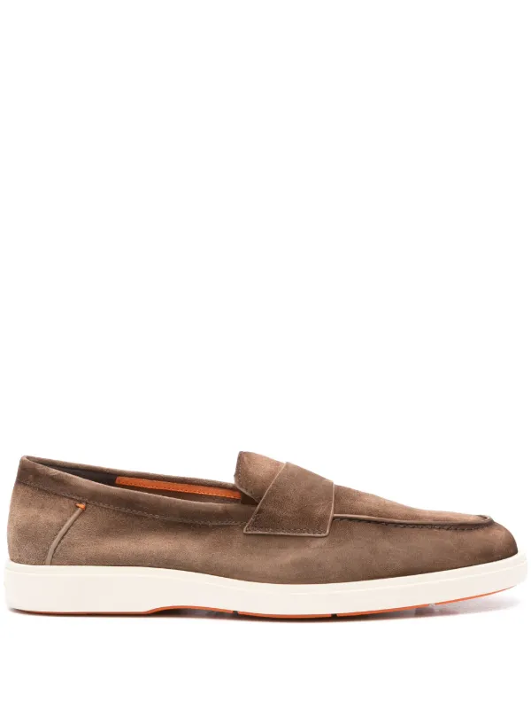 Santoni スエード ローファー | ブラウン | FARFETCH JP