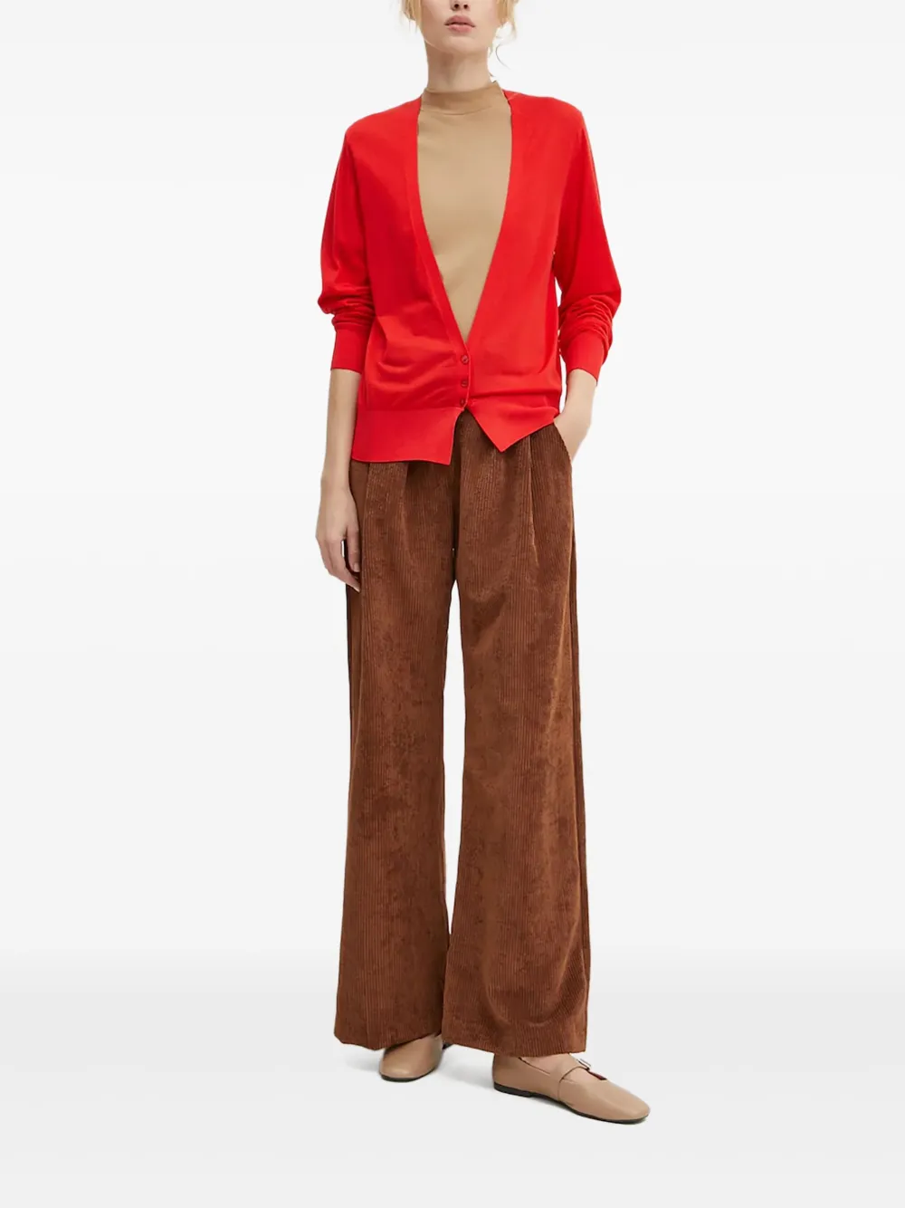 Hugo Boss Button-front Cardigan In Red