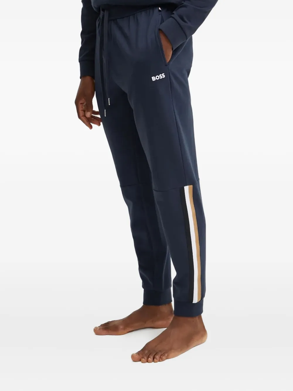 BOSS Jumpsuit met vlakken en logo Blauw