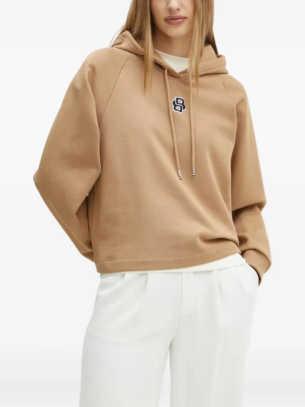 BOSS logo-embroidered hoodie | Neutrals | Image 1