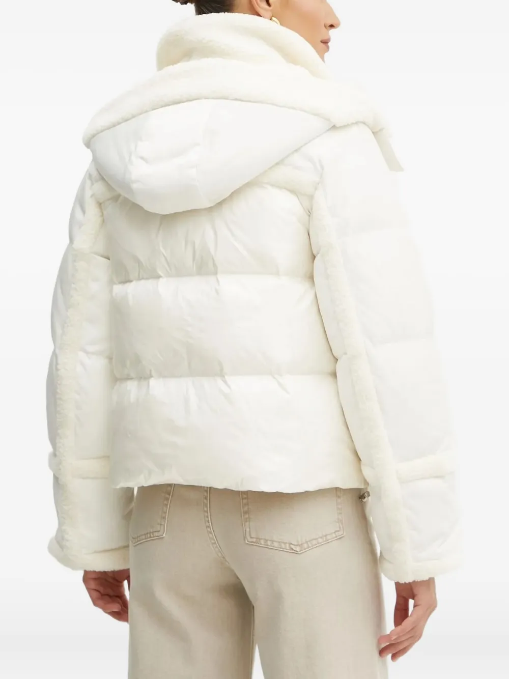 BOSS hooded puffer jacket Wit