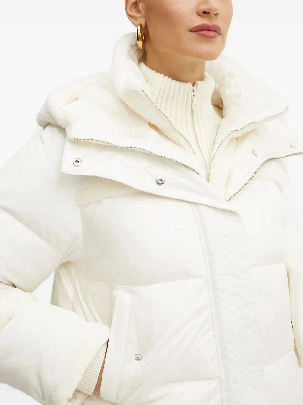 BOSS hooded puffer jacket Wit