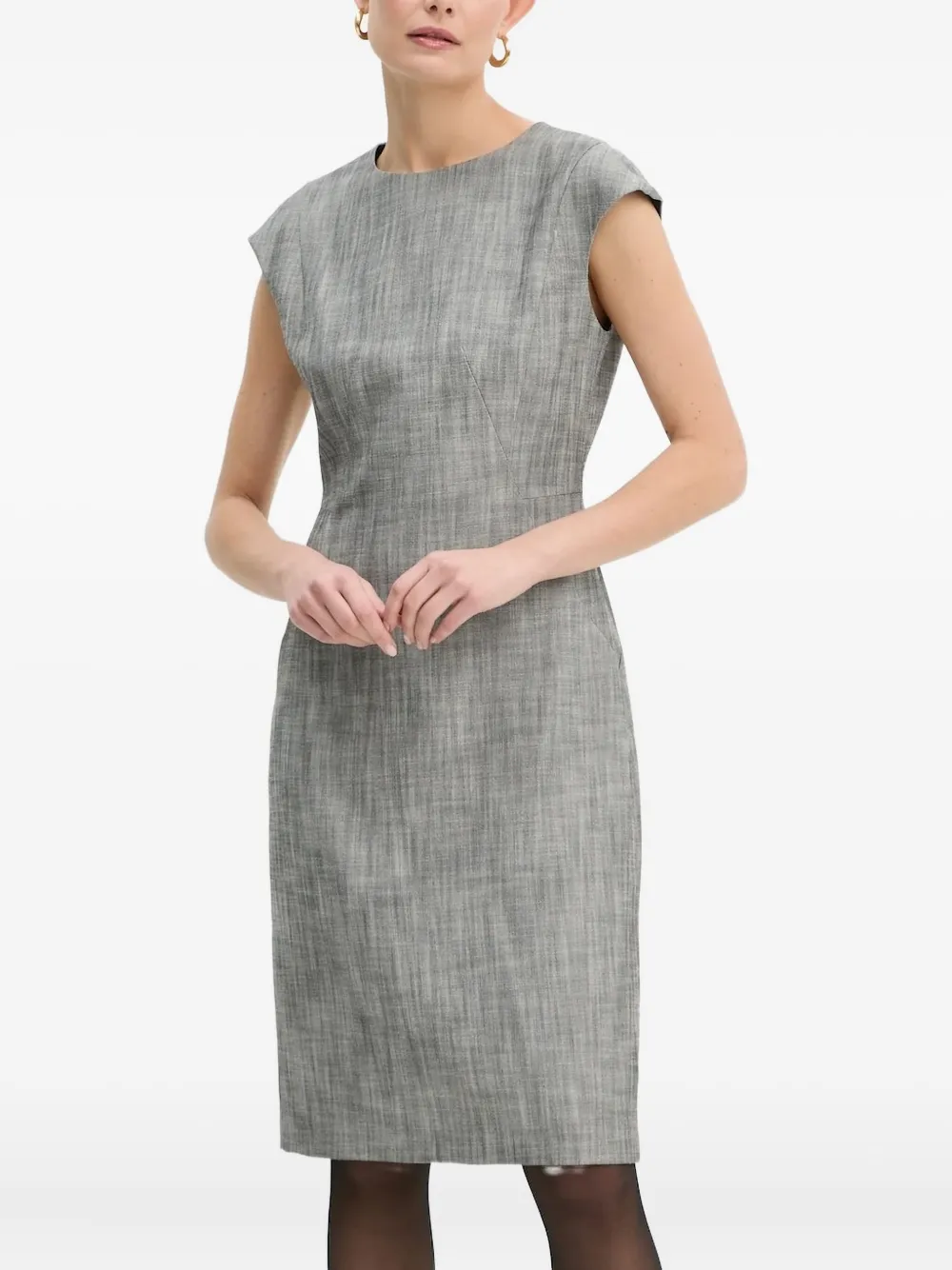 BOSS Midi-jurk met kapmouwen Grijs