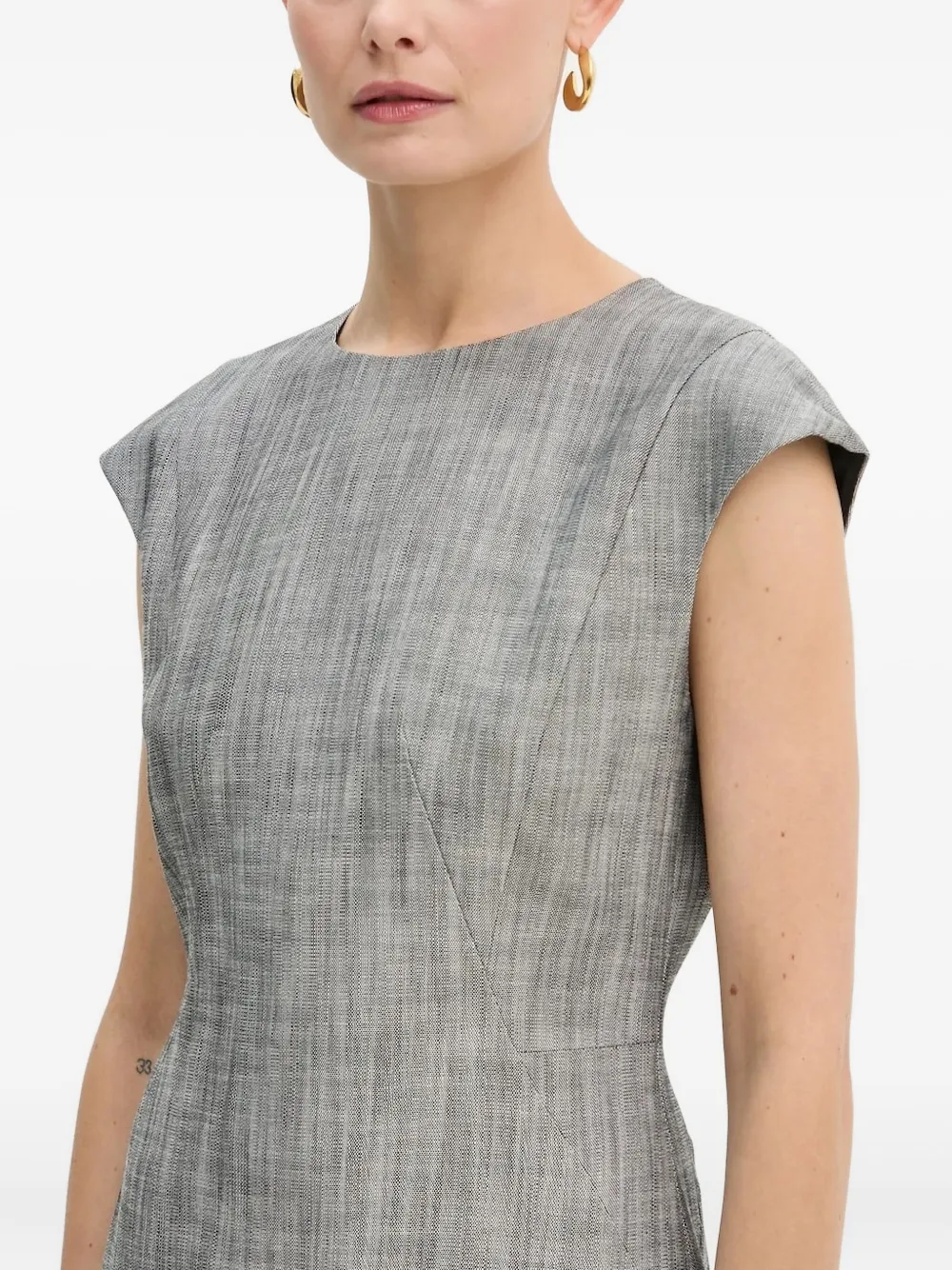 BOSS Midi-jurk met kapmouwen Grijs