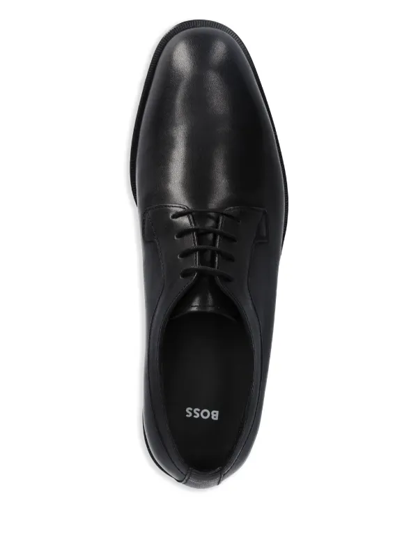 【関税込み】BOSS ブラック レザー レースアップダービー BOSS レザー ダービーシューズ | ブラック | FARFETCH JP