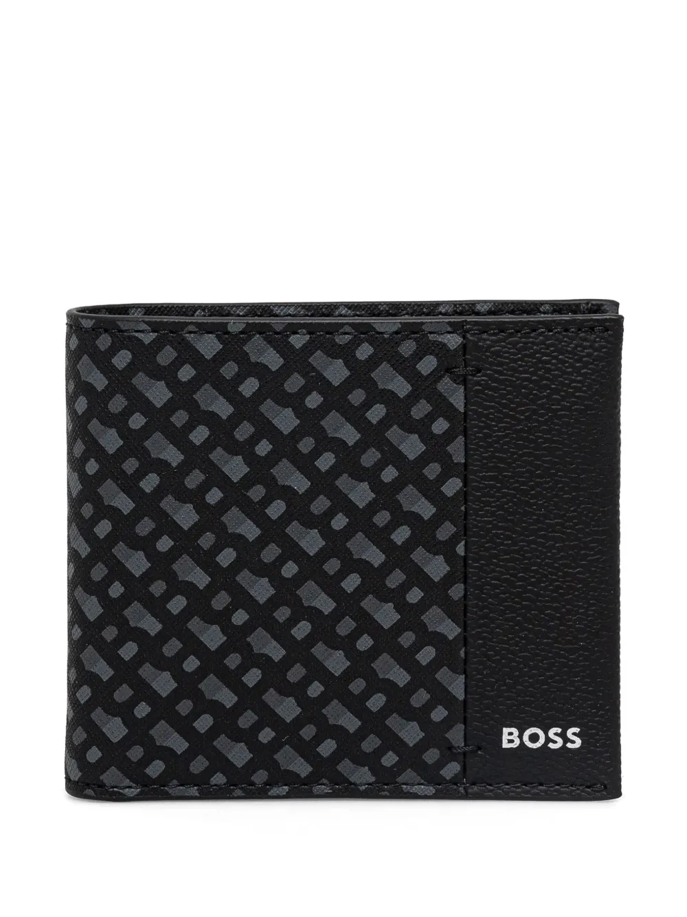 BOSS portefeuille à plaque logo - Noir