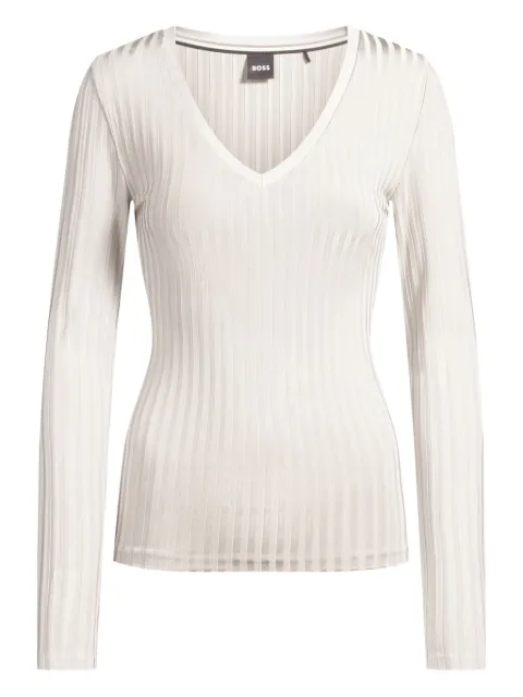 BOSS ribbed V-neck top