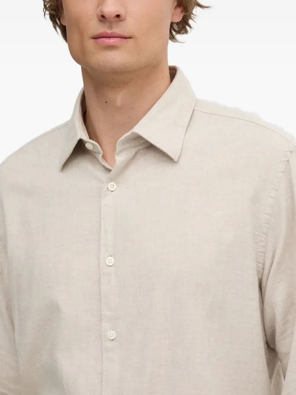 BOSS Button-down overhemd Beige