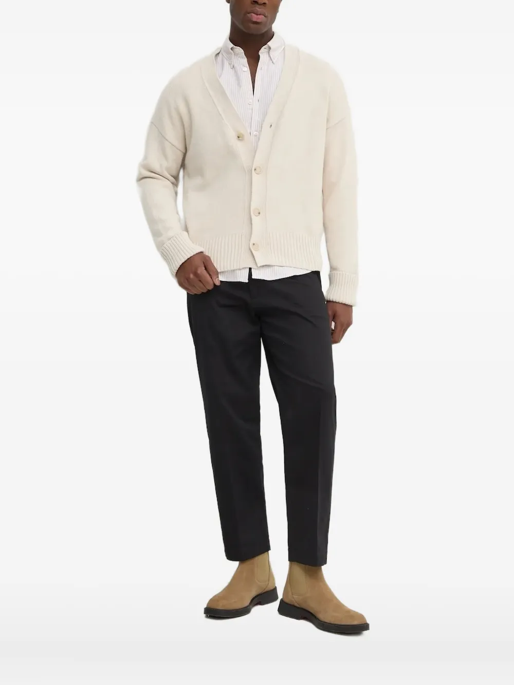 Hugo Boss Button-up Cardigan In Neutral