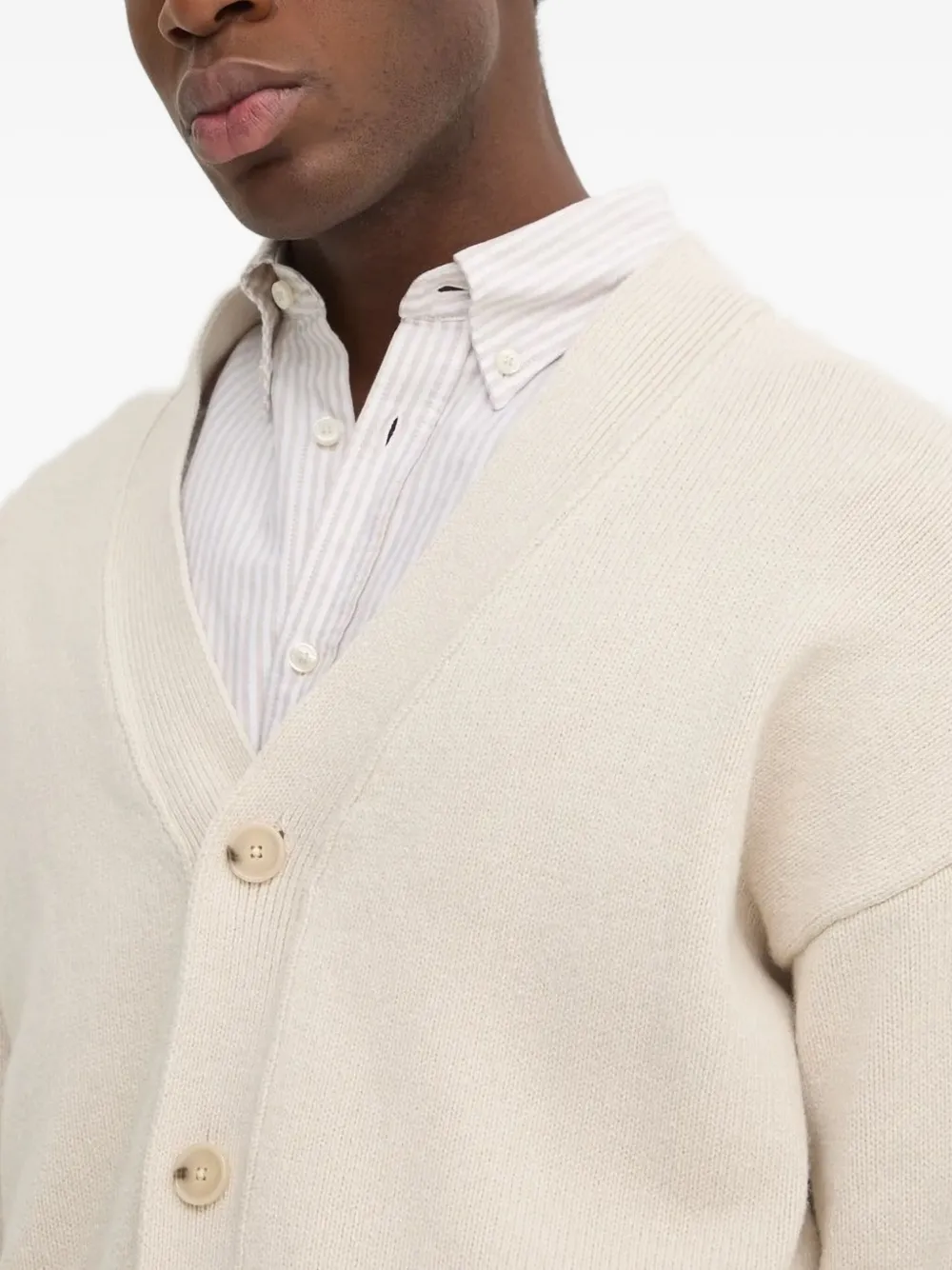 Hugo Boss Button-up Cardigan In Neutral