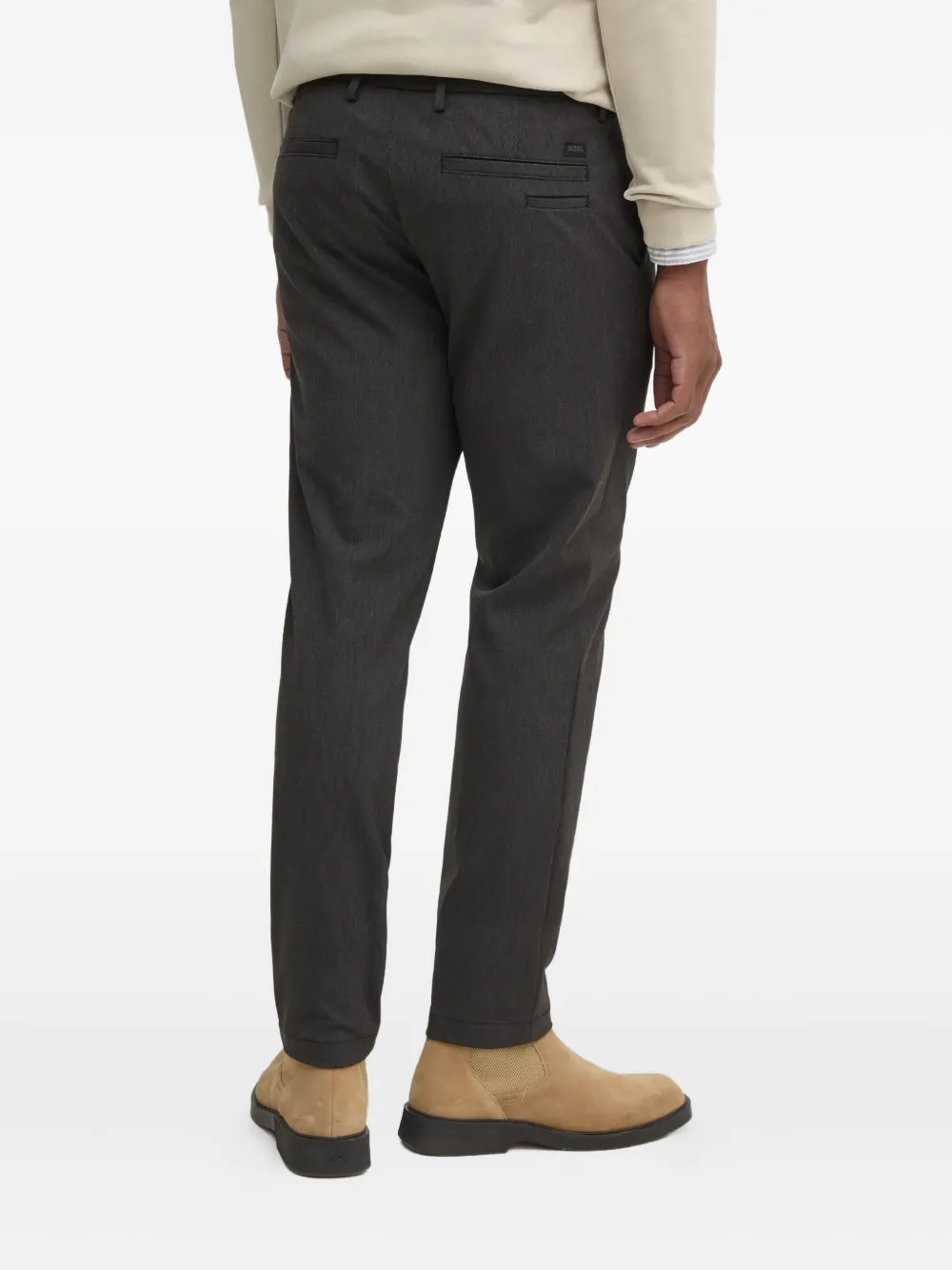 BOSS Chino met knoopsluiting Grijs