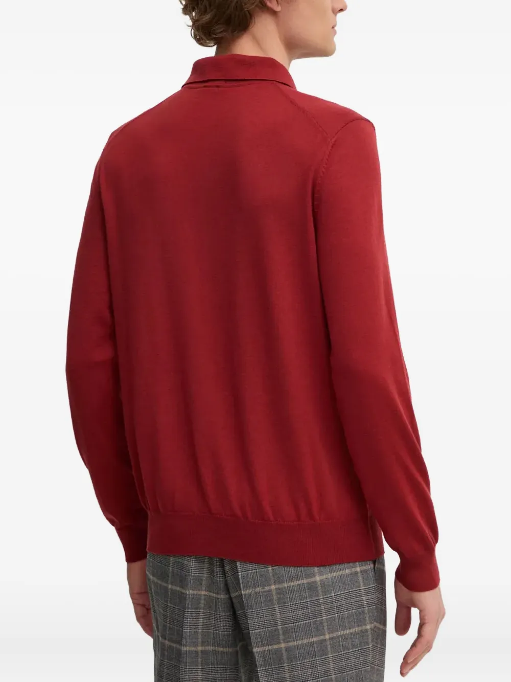 BOSS Trui met polokraag en lange mouwen Rood