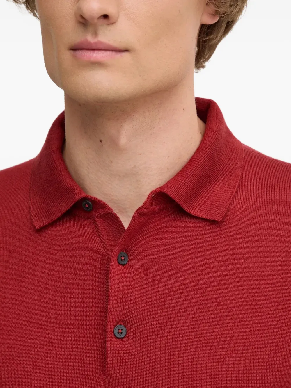 BOSS Trui met polokraag en lange mouwen Rood