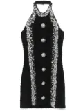 Balmain crystal-embellished mini dress - Black
