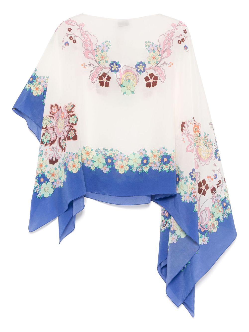 ETRO Poncho met print - Wit