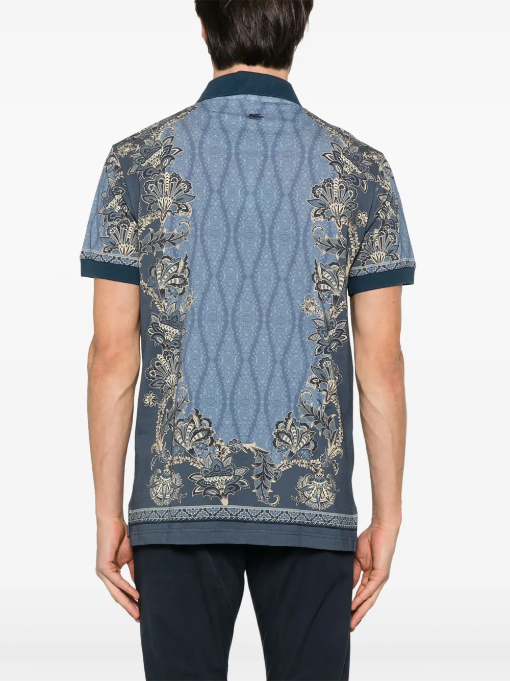 ETRO Poloshirt met paisley-print Blauw