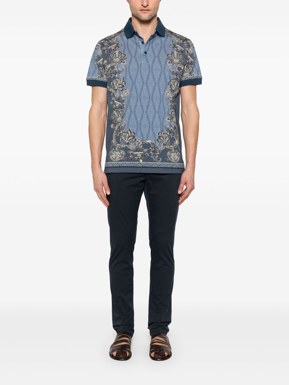 ETRO Poloshirt met paisley-print - Blauw