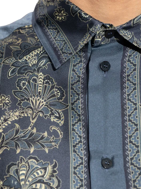 Tシャツ・カットソー ETRO Silk shirt Etro Printed Silk Button-Front Shirt | Saks Fifth Avenue