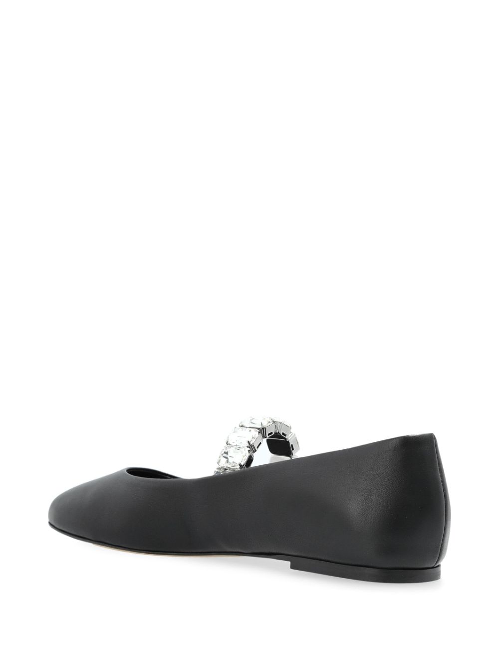 Casadei crystal-embellished ballet flats Black