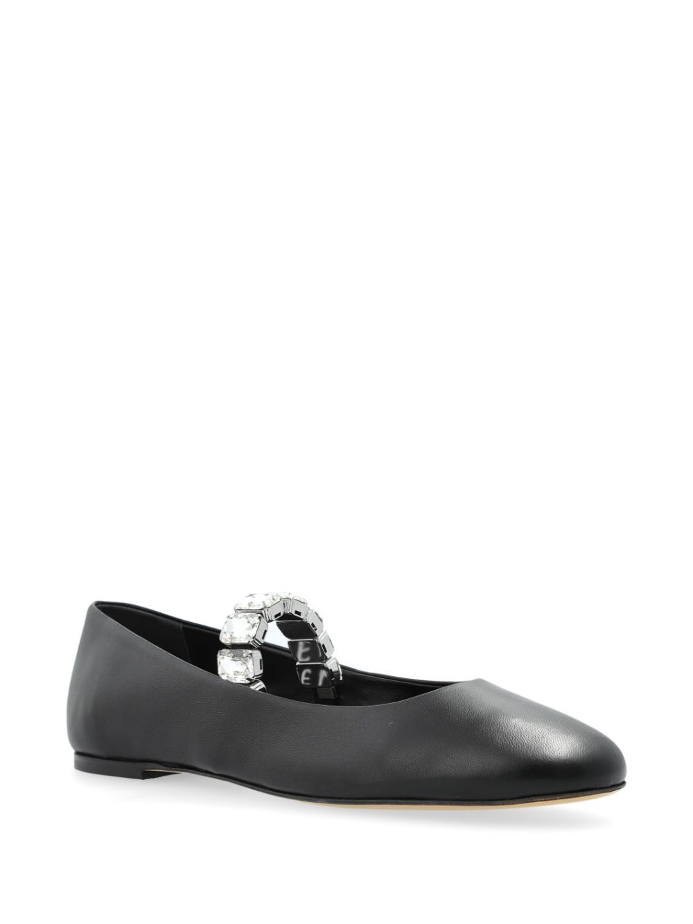 Casadei crystal-embellished ballet flats Black