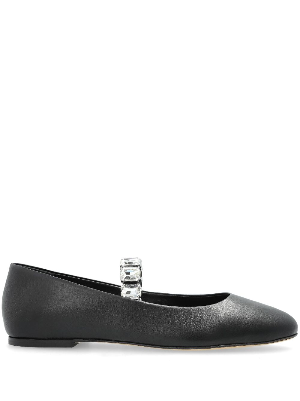 Casadei crystal-embellished ballet flats Black