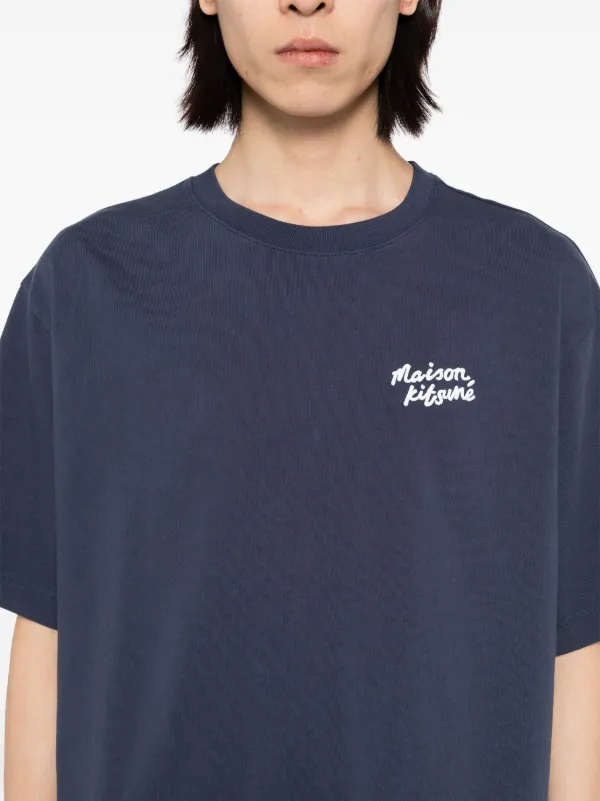 Maison Kitsuné Handwriting T-shirt | Blue | FARFETCH