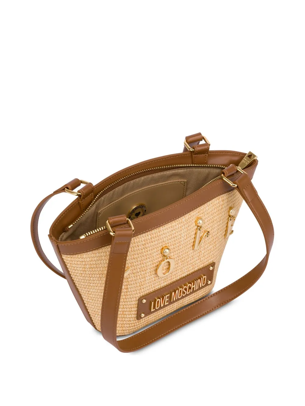 Love Moschino Schoudertas met logo Beige