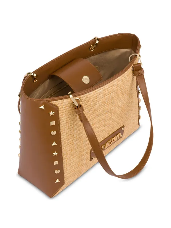 Love Moschino logo-lettering Shoulder Bag Neutrals FARFETCH VN