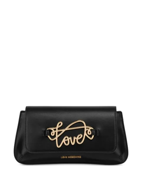 Love Moschino logo-plaque clutch
