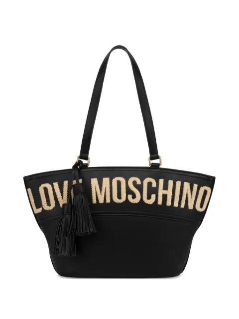 Love Moschino logo-embroidered shoulder bag