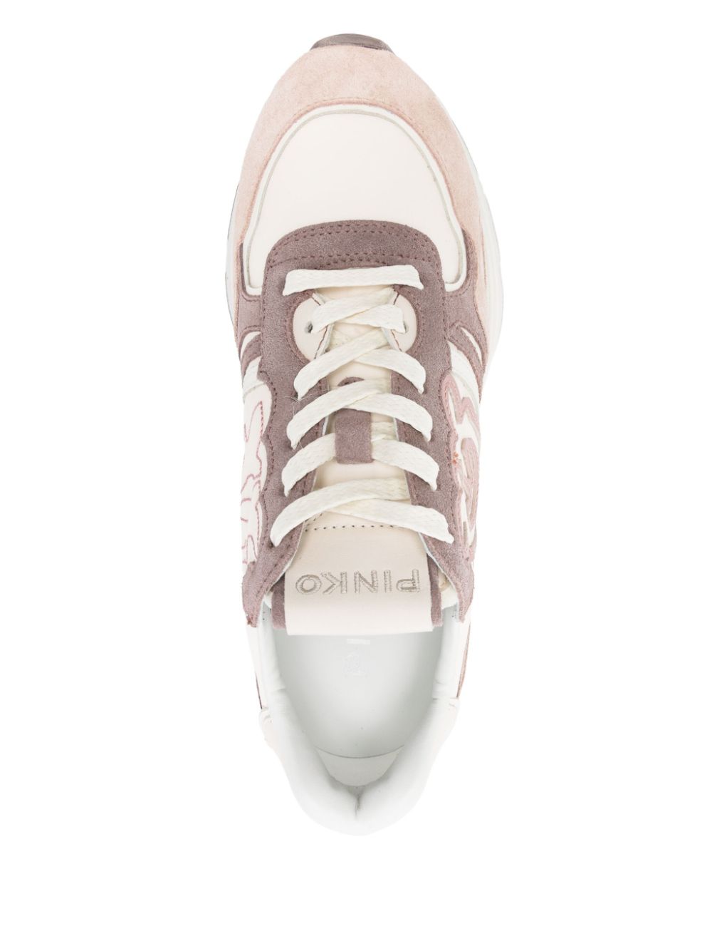 PINKO Love Birds sneakers met patch Beige