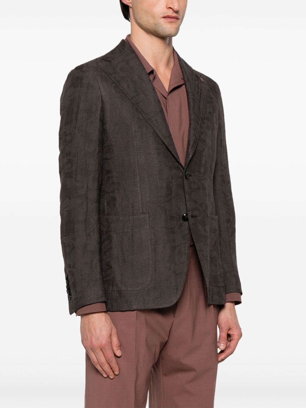 TAGLIATORE MONOGRAM-JACQUARD BLAZER