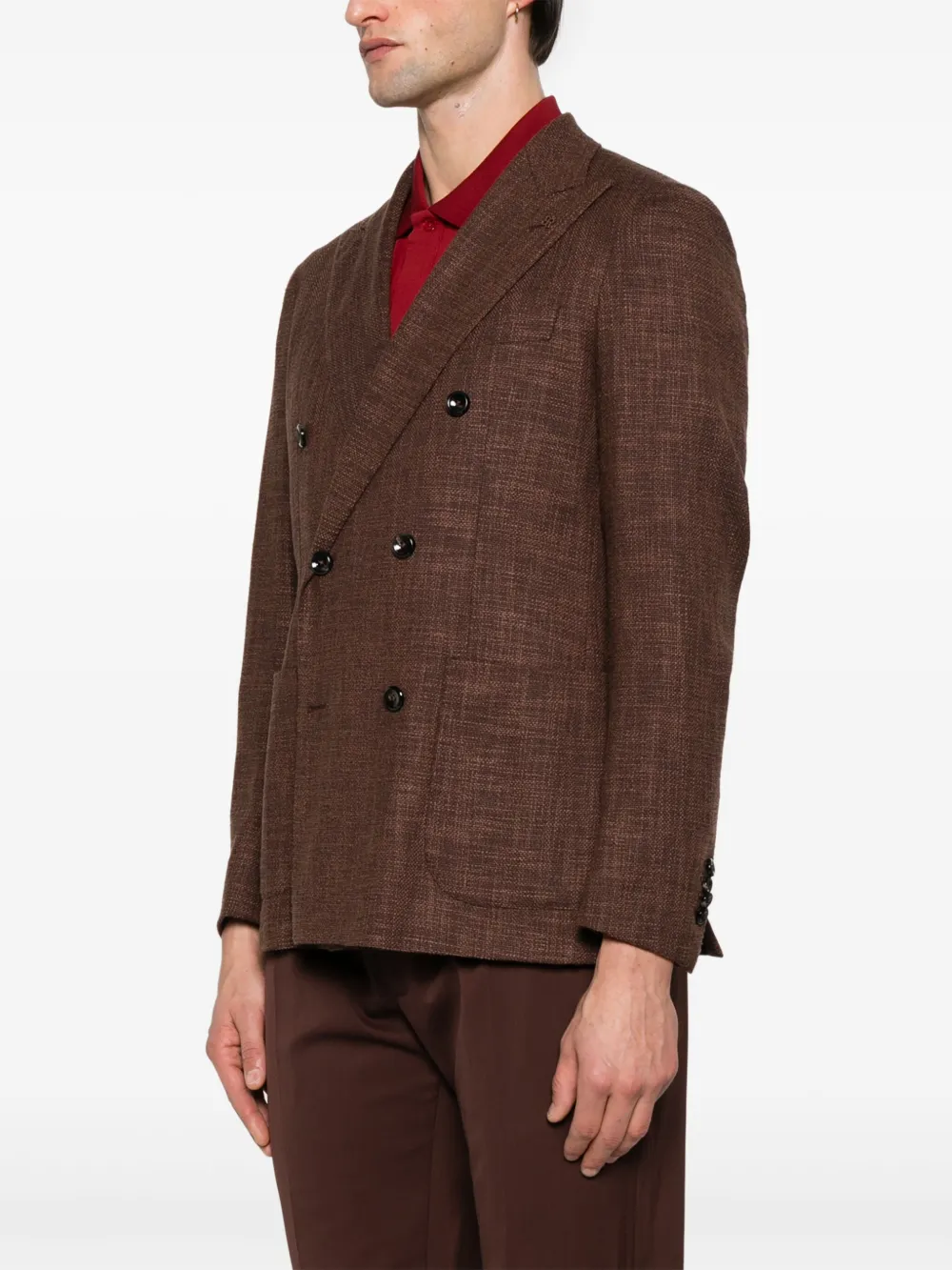 Tagliatore Gebreide blazer Bruin