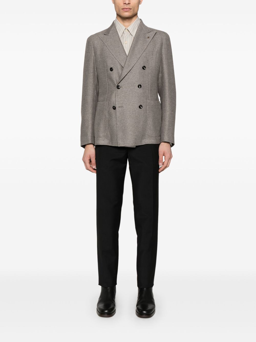 Tagliatore mélange-effect blazer - Grijs