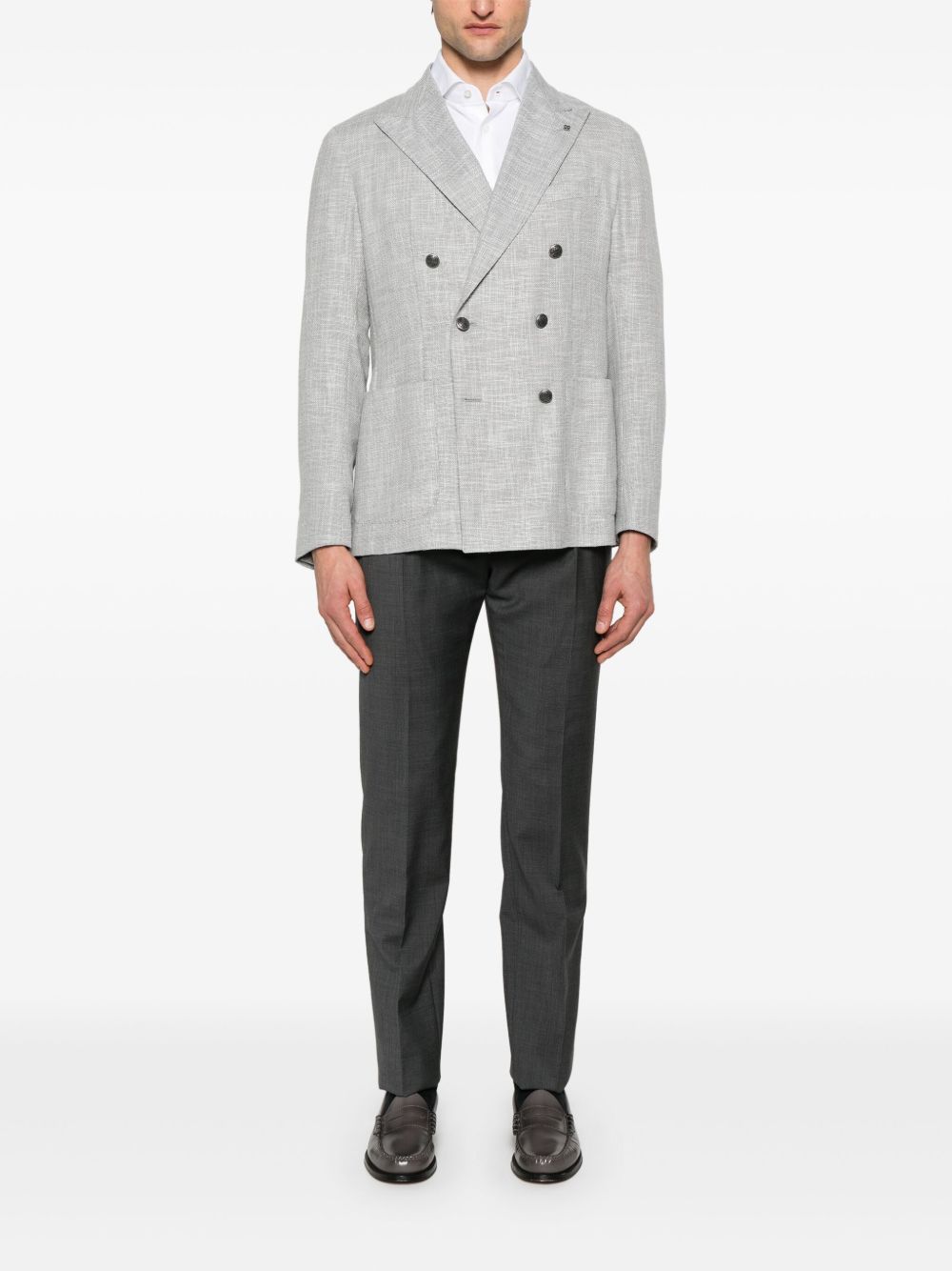 Tagliatore mélange-effect blazer - Grijs