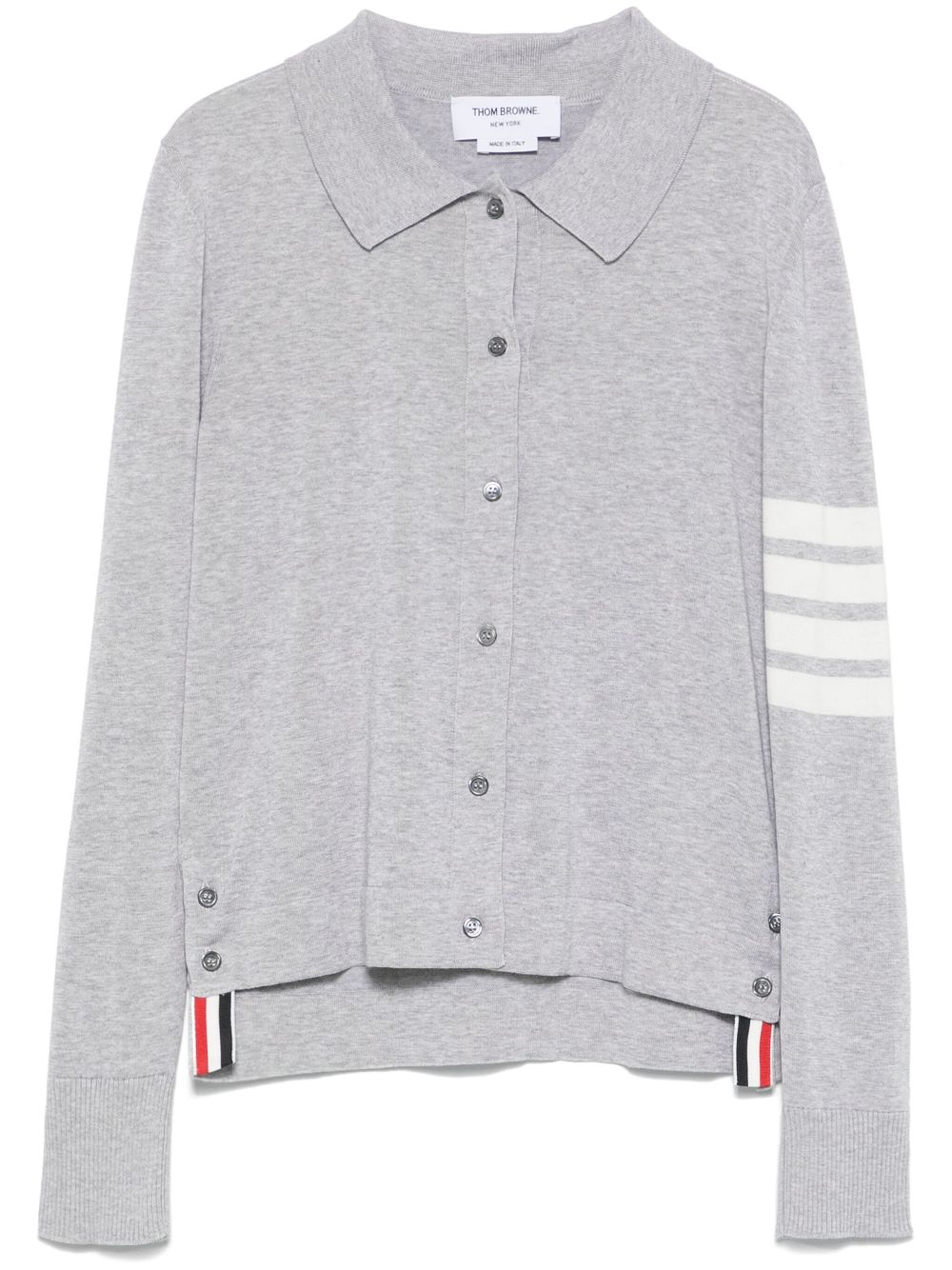 Thom Browne 4 Bar Stripes jersey polo shirt - Grey