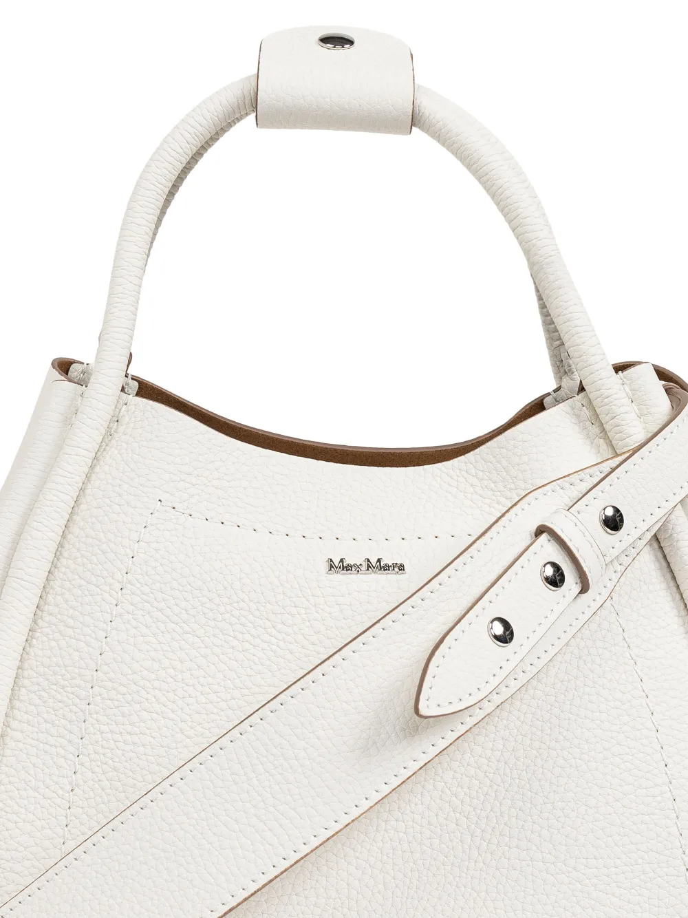 Max Mara Marine shopper met imitatiebont Wit