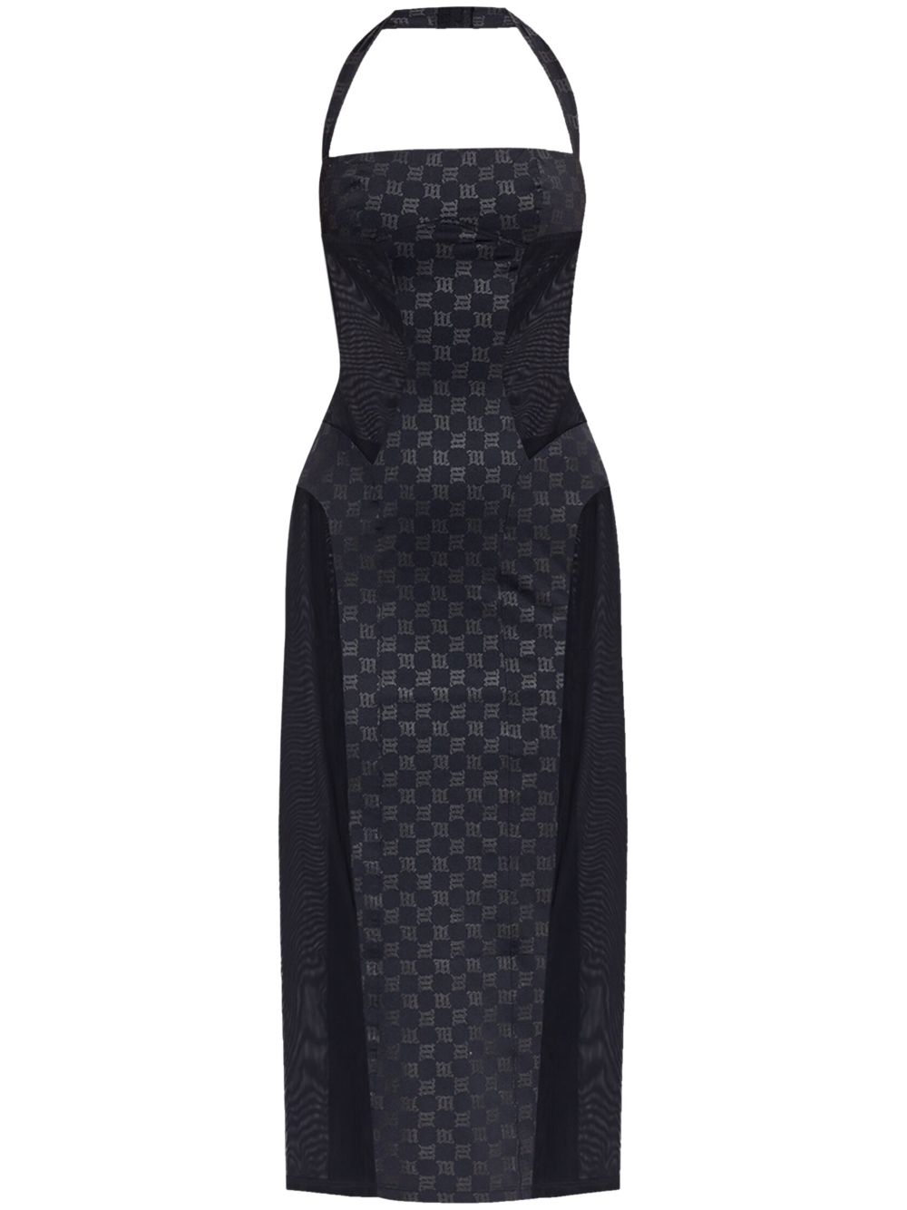 MISBHV logo-print midi dress - Black