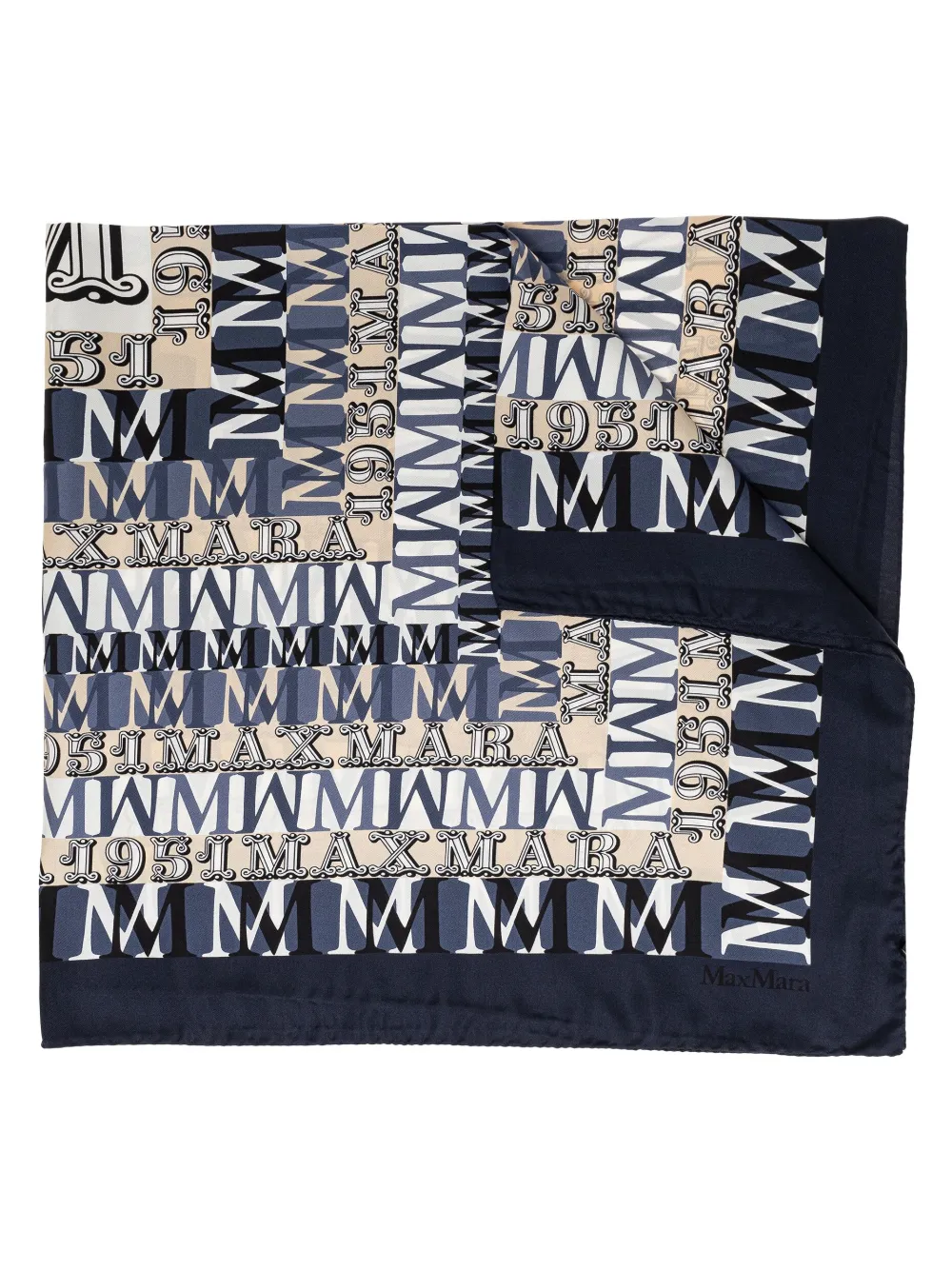 Max Mara Sjaal met logoprint Blauw
