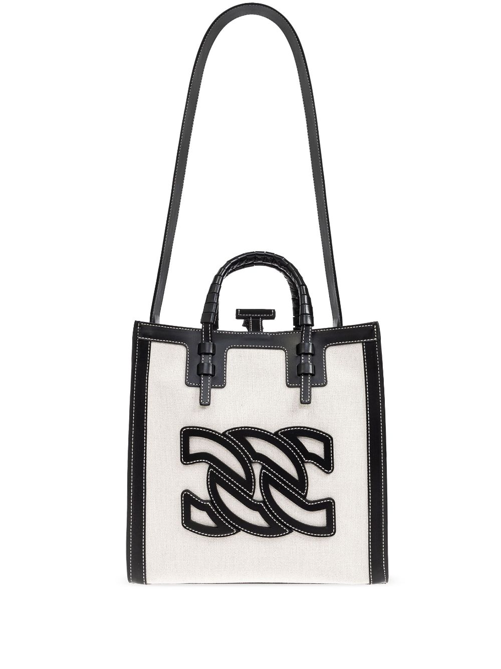 Casadei logo-patch tote bag - Neutrals