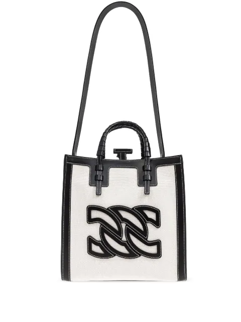 Casadei logo-patch tote bag