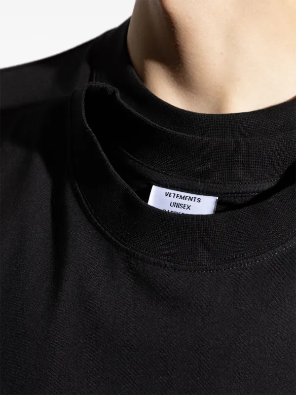 VETEMENTS double-layer T-shirt | Black | FARFETCH